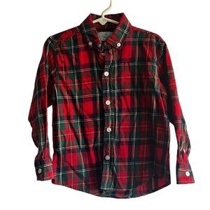 Kid's Classic Club Modern Fit Christmas Tartan Plaid Button Down